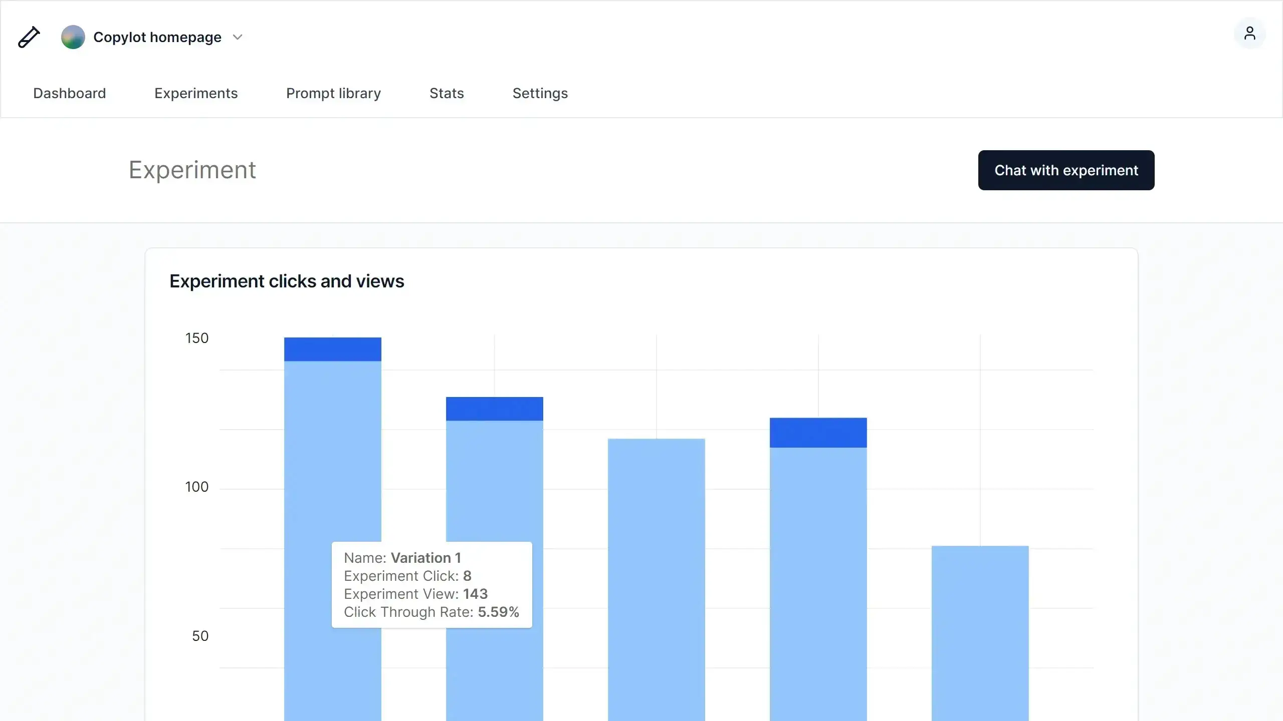 Advanced testing interface of Copylot